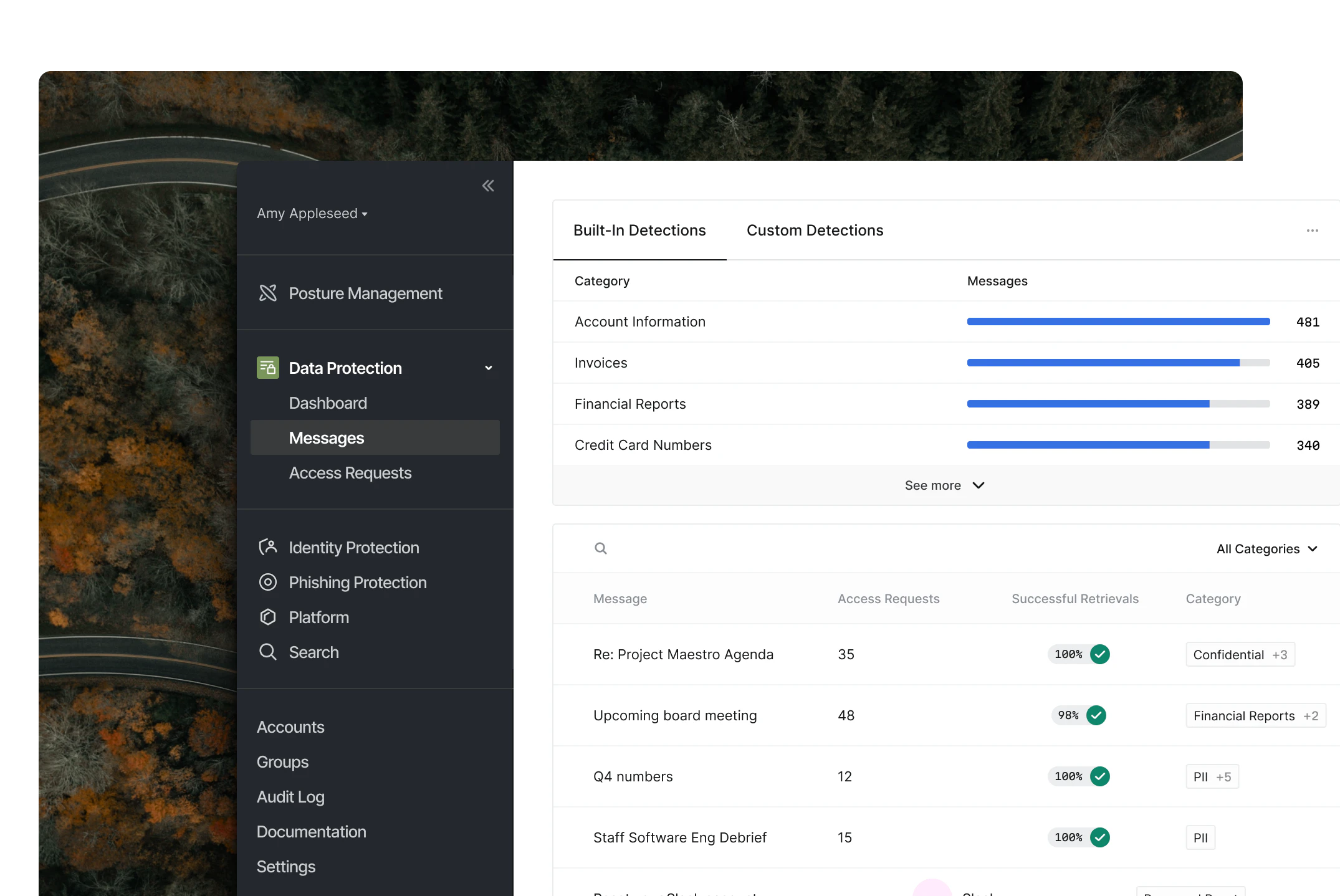 screenshot of Material Security